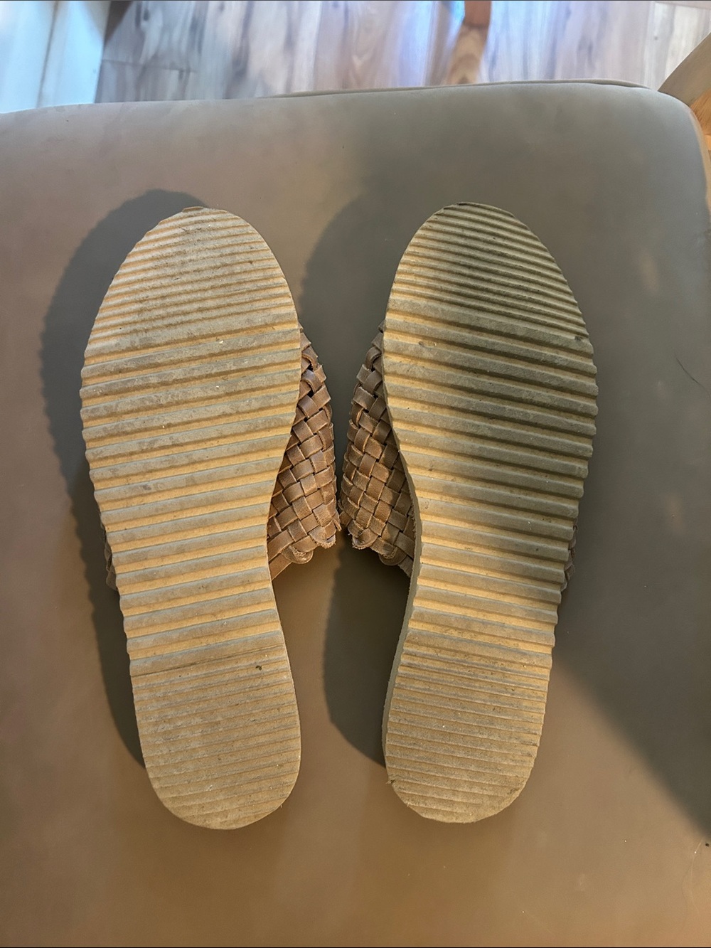Free People Comet Woven Slip-On Women's Mules in Taupe - Picture 3 of 4